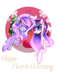 Size: 1441x1857 | Tagged: safe, artist:harmonyvitality-yt, imported from derpibooru, oc, oc only, alicorn, pony, alicorn oc, bust, duo, ethereal mane, female, horn, mare, offspring, parent:flash sentry, parent:twilight sparkle, parents:flashlight, simple background, starry mane, transparent background, wings