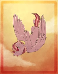 Size: 1496x1908 | Tagged: safe, artist:midnightmagic15, imported from derpibooru, oc, oc only, pegasus, pony, chest fluff, falling, flying, smiling, solo