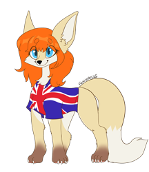Size: 1553x1798 | Tagged: safe, artist:frazy, imported from derpibooru, oc, fox, blue eyes, british, red hair