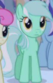 Size: 108x167 | Tagged: safe, imported from derpibooru, screencap, bon bon, lyra heartstrings, minuette, sweetie drops, pony, unicorn, friendship is magic, animation error, background character, background pony, cropped, female, horn, mare, missing horn, solo focus