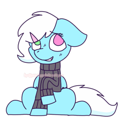 Size: 1077x1070 | Tagged: safe, artist:_natsunatsuu_, imported from derpibooru, fleetfoot, pegasus, pony, clothes, female, hairclip, heterochromia, photo, simple background, solo, sweater, teenager, transparent background, younger