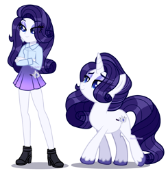 Size: 2660x2710 | Tagged: safe, artist:skyfallfrost, imported from derpibooru, oc, oc:midnight sapphire, human, pony, unicorn, equestria girls, base used, clothes, female, human ponidox, mare, self paradox, self ponidox, shirt, simple background, skirt, solo, transparent background