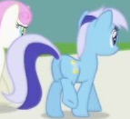 Size: 143x131 | Tagged: safe, imported from derpibooru, screencap, minuette, pony, unicorn, friendship is magic, background character, background pony, butt, cropped, female, mare, plot, solo focus