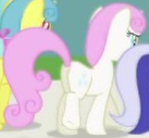 Size: 137x127 | Tagged: safe, imported from derpibooru, screencap, lemon hearts, minuette, twinkleshine, pony, unicorn, friendship is magic, background character, background pony, butt, cropped, female, horn, mare, plot, solo focus