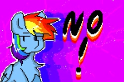 Size: 1193x791 | Tagged: safe, artist:greatsunflow42, imported from derpibooru, rainbow dash, pegasus, pony, chest fluff, needs more saturation, no, pixel art, solo