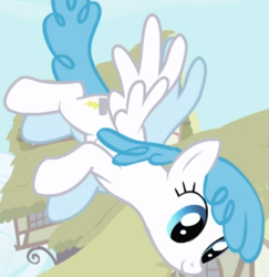 Size: 487x502 | Tagged: safe, imported from derpibooru, screencap, lightning bolt, white lightning, pegasus, pony, season 1, season 2, background character, background pony, cropped, female, flying, intro, mare, solo, spread wings, wings