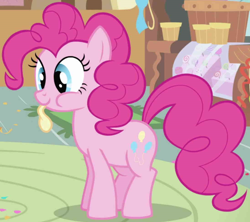 Size: 1096x972 | Tagged: safe, imported from derpibooru, screencap, pinkie pie, earth pony, pony, season 1, season 2, cropped, female, intro, mare, solo