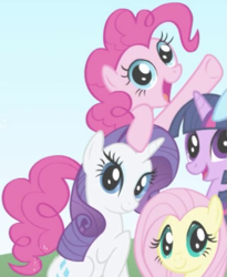 Size: 413x503 | Tagged: safe, imported from derpibooru, screencap, pinkie pie, earth pony, pony, season 1, season 2, cropped, female, intro, mare, solo focus