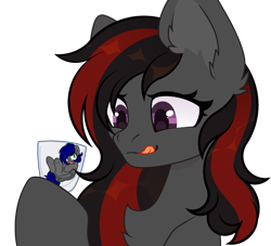 Size: 2253x2048 | Tagged: safe, artist:howie, imported from derpibooru, oc, oc only, oc:mb midnight breeze, oc:se solar eclipse, pegasus, pony, glass, imminent vore, licking, licking lips, mare pred, oc x oc, pegasus oc, scared, shipping, simple background, tongue out, transparent background, trapped