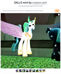 Size: 768x924 | Tagged: safe, imported from derpibooru, princess celestia, queen chrysalis, alicorn, changeling, pony, 3d, butt, couch, female, gmod, machine learning generated, wat