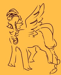 Size: 400x490 | Tagged: safe, artist:rareapples, imported from derpibooru, oc, oc only, pony, 2d, digital art, female, looking up, mare, sketch, smiling, solo, wings