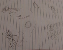 Size: 2420x1920 | Tagged: safe, artist:those kids in the corner, imported from derpibooru, earth pony, pegasus, pony, art dump, female, food, mare, old art, pie, sketch, traditional art, unnamed character