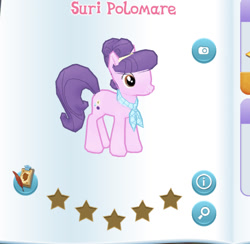 Size: 498x486 | Tagged: safe, imported from derpibooru, screencap, suri polomare, pony, gameloft