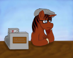 Size: 900x712 | Tagged: safe, artist:fastballncs, imported from derpibooru, oc, bored, cash register, male, stallion