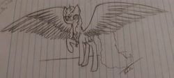 Size: 3100x1389 | Tagged: safe, artist:those kids in the corner, imported from derpibooru, oc, oc:evergreen, alicorn, pony, female, mare, old art, spread wings, traditional art, wings