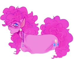 Size: 540x435 | Tagged: safe, artist:rareapples, imported from derpibooru, pinkie pie, earth pony, pony, 2d, digital art, ear piercing, earring, female, fluffy, jewelry, long hair, long mane, mare, piercing, solo