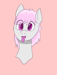 Size: 3468x4624 | Tagged: safe, artist:whytebyte, imported from derpibooru, oc, oc only, oc:pink flame, earth pony, pony, bust, simple background, solo, tongue out