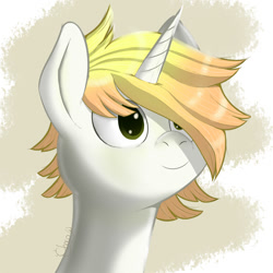 Size: 1000x1000 | Tagged: safe, artist:choc0w0, imported from derpibooru, oc, oc only, pony, unicorn, bust, male, portrait, simple background, solo