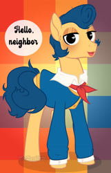 Size: 1280x1987 | Tagged: safe, artist:tired-horse-studios, imported from derpibooru, pony, clothes, ponified, solo, wally darling, welcome home