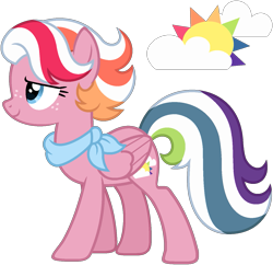 Size: 1367x1325 | Tagged: safe, artist:strawberry-spritz, imported from derpibooru, oc, oc only, pegasus, pony, female, magical lesbian spawn, mare, offspring, parent:clear sky, parent:rainbow dash, parents:cleardash, quadrupedal, simple background, solo, transparent background