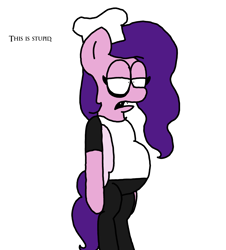 Size: 3023x3351 | Tagged: safe, artist:professorventurer, imported from derpibooru, pipp petals, pegasus, pony, series:ask pippamena, belly, big belly, bipedal, chef's hat, female, g5, hat, mare, peppino spaghetti, pipp petals is not amused, pippamena, pizza tower, pregnant, primrose petals, unamused