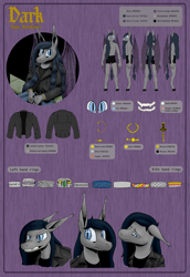 Size: 2061x3000 | Tagged: safe, artist:darkhestur, imported from derpibooru, oc, oc:dark, anthro, bat pony, accessory, anthro oc, bat pony oc, blackletter, bracelet, clothes, color background, expressions, fangs, jacket, jewelry, leather, leather jacked, leather jacket, male, misspelling, pendant, ponysona, reference sheet, ring, the one ring, underwear
