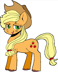 Size: 804x1001 | Tagged: safe, artist:santito2k3, imported from derpibooru, applejack, earth pony, pony, ms paint, simple background, smiling, white background