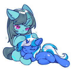 Size: 2480x2480 | Tagged: artist needed, safe, imported from derpibooru, oc, oc only, oc:aurora july, oc:moonlightbenighted, unicorn, simple background, transparent background