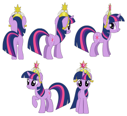 Size: 4429x4045 | Tagged: safe, artist:culu-bluebeaver, imported from derpibooru, twilight sparkle, pony, unicorn, big crown thingy, butt, crown, digital, digital art, element of magic, featureless crotch, jewelry, plot, png, reference, reference sheet, regalia, simple background, solo, tiara, transparent, transparent background, unicorn twilight, vector, vector trace