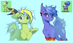 Size: 2014x1204 | Tagged: safe, artist:rrusha, imported from derpibooru, oc, oc only, pegasus, pony, unicorn, pony town, duo