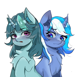 Size: 2048x2048 | Tagged: artist needed, safe, imported from derpibooru, oc, oc only, oc:aurora july, oc:moonlightbenighted, pony, unicorn, chest fluff, ear fluff, simple background, transparent background