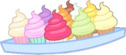 Size: 515x225 | Tagged: safe, artist:pascalmulokozi2, edit, edited screencap, imported from derpibooru, screencap, background removed, cupcake, desert, food, no pony, render, simple background, transparent background