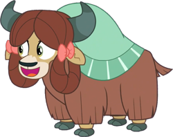 Size: 841x665 | Tagged: safe, artist:pascalmulokozi2, edit, edited screencap, imported from derpibooru, screencap, yona, yak, she's all yak, background removed, bow, cloven hooves, female, hair bow, monkey swings, not a vector, simple background, solo, transparent background