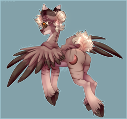 Size: 919x858 | Tagged: source needed, safe, artist:kooraly, imported from derpibooru, oc, oc:amoo, oc:amy bloodeye, hybrid, pegasus, pony, zebra, zony, blonde, butt, colored, commission, crescent, curly tail, ear piercing, earring, female, flying, gradient hooves, hair bun, hooves, jewelry, lineart, mare, orange eyes, pegasus oc, piercing, pony oc, shading, short hair, short mane, short tail, simple background, solo, spread wings, stripes, tail, wings, zebra oc, zony oc