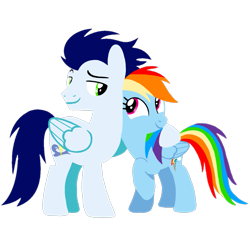 Size: 1099x1099 | Tagged: safe, artist:mlplary6, imported from derpibooru, rainbow dash, soarin', pegasus, pony, female, hug, looking at each other, looking at someone, male, mare, shipping, simple background, smiling, smiling at each other, soarindash, stallion, straight, transparent background, vector