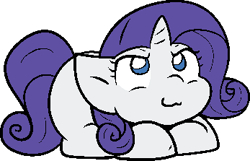 Size: 347x223 | Tagged: safe, alternate version, artist:zutcha, imported from derpibooru, rarity, pony, unicorn, :3, alternate character, cute, female, looking up, lying down, mare, ponyloaf, prone, raribetes, simple background, solo, transparent background