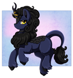 Size: 3056x3256 | Tagged: safe, artist:pridark, imported from derpibooru, oc, oc only, kirin, choker, cloven hooves, kirin oc, leonine tail, looking at you, solo, tail