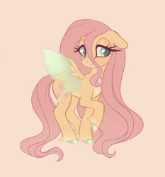 Size: 1332x1431 | Tagged: safe, artist:briarrosie, imported from derpibooru, fluttershy, pegasus, pony, alternate design, butterfly wings, colored hooves, cute, fairy wings, female, floppy ears, looking away, mare, pale belly, raised hoof, redesign, shy, shyabetes, simple background, solo, standing, unshorn fetlocks, wings