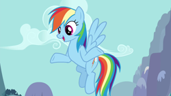 Size: 1280x720 | Tagged: safe, imported from derpibooru, screencap, rainbow dash, pony, it ain't easy being breezies, solo