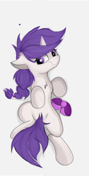 Size: 2392x4760 | Tagged: safe, artist:groomlake, imported from derpibooru, oc, oc:snowie aura, pony, unicorn, bow, solo, tail, tail bow