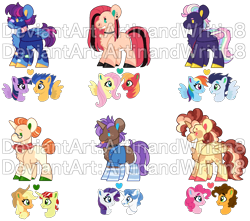 Size: 1330x1175 | Tagged: safe, artist:artinandwritin8, imported from derpibooru, applejack, big macintosh, cheese sandwich, fancypants, flash sentry, flim, fluttershy, pinkie pie, rainbow dash, rarity, soarin', twilight sparkle, oc, alicorn, earth pony, pegasus, pony, unicorn, alicorn oc, base used, cheesepie, chest fluff, choker, clothes, colored hooves, ear piercing, earring, earth pony oc, female, flashlight, flimjack, fluttermac, freckles, glasses, heart, horn, jewelry, looking at each other, looking at someone, male, mare, neckerchief, obtrusive watermark, offspring, parent:applejack, parent:big macintosh, parent:cheese sandwich, parent:fancypants, parent:flash sentry, parent:flim, parent:fluttershy, parent:pinkie pie, parent:rainbow dash, parent:rarity, parent:soarin', parent:twilight sparkle, parents:cheesepie, parents:flashlight, parents:flimjack, parents:fluttermac, parents:raripants, parents:soarindash, pegasus oc, piercing, raripants, shipping, simple background, smiling, smiling at each other, soarindash, socks, stallion, straight, striped socks, studded choker, tongue out, transparent background, twilight sparkle (alicorn), unicorn oc, vest, watermark, whistle, whistle necklace, wings
