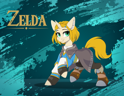 Size: 2794x2160 | Tagged: safe, artist:strafe blitz, imported from derpibooru, pony, unicorn, clothes, female, mare, ponified, princess zelda, solo, the legend of zelda, the legend of zelda: breath of the wild, the legend of zelda: tears of the kingdom