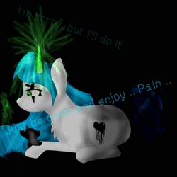 Size: 1280x1280 | Tagged: safe, artist:deadsmoke, derpibooru exclusive, imported from derpibooru, oc, oc only, pony, unicorn, black background, dark, simple background, solo, voodoo doll