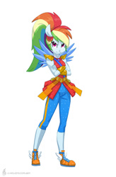 Size: 701x1070 | Tagged: safe, artist:carnifex, imported from derpibooru, rainbow dash, pegasus, equestria girls, legend of everfree, commission, crystal guardian, crystal wings, female, ponied up, simple background, solo, white background, wings