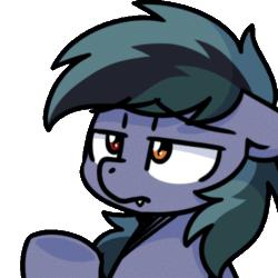 Size: 500x500 | Tagged: safe, artist:sugar morning, imported from derpibooru, oc, oc only, oc:scrimmy, bat pony, pony, animated, bat ears, bat pony oc, commission, facehoof, facepalm, fangs, gif, heterochromia, male, simple background, solo, sugar morning's facehoofs, transparent background, ych result, your character here