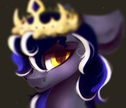 Size: 1225x1049 | Tagged: safe, artist:minckies, imported from derpibooru, oc, oc only, earth pony, pony, bust, crown, earth pony oc, floppy ears, jewelry, regalia, solo