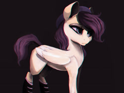 Size: 2828x2121 | Tagged: safe, artist:minckies, imported from derpibooru, oc, oc only, pegasus, pony, black background, hat, pegasus oc, simple background, solo, wings