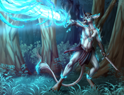 Size: 1600x1228 | Tagged: safe, artist:sunny way, imported from derpibooru, anthro, deer, art, artwork, broken sword, cervine, commission, crying, damage, despair, digital art, fight, finished commission, fire, forest, last chance, magic, non binary, outfit, pain, sad, smoke, solo, spell, sunny way, survive, sword, transformers, unicron, weapon
