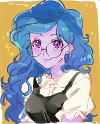 Size: 697x867 | Tagged: safe, artist:5mmumm5, imported from derpibooru, izzy moonbow, human, equestria girls, ear piercing, earring, equestria girls-ified, g5, g5 to equestria girls, gem, generation leap, glasses, jewelry, piercing