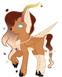 Size: 2651x3303 | Tagged: safe, artist:thecommandermiky, imported from derpibooru, oc, oc only, oc:trystan, deer, hybrid, pegasus, deer oc, female, horn, jewelry, long hair, long mane, mare, necklace, non-pony oc, pegasus oc, remake, simple background, solo, white background, wings